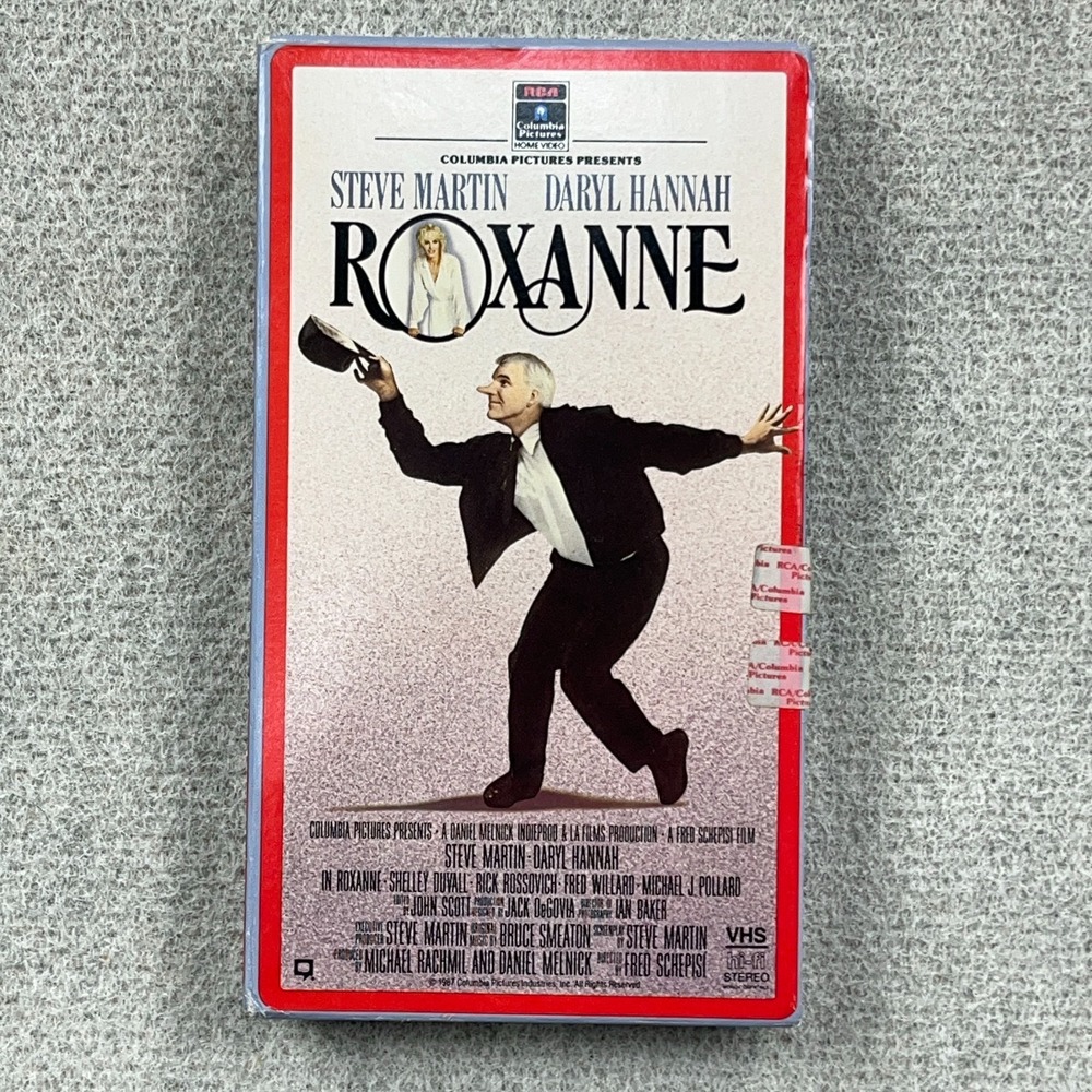 Roxanne (1987 VHS) RCA Columbia Sideload Case Steve Martin Daryl Hannah Comedy